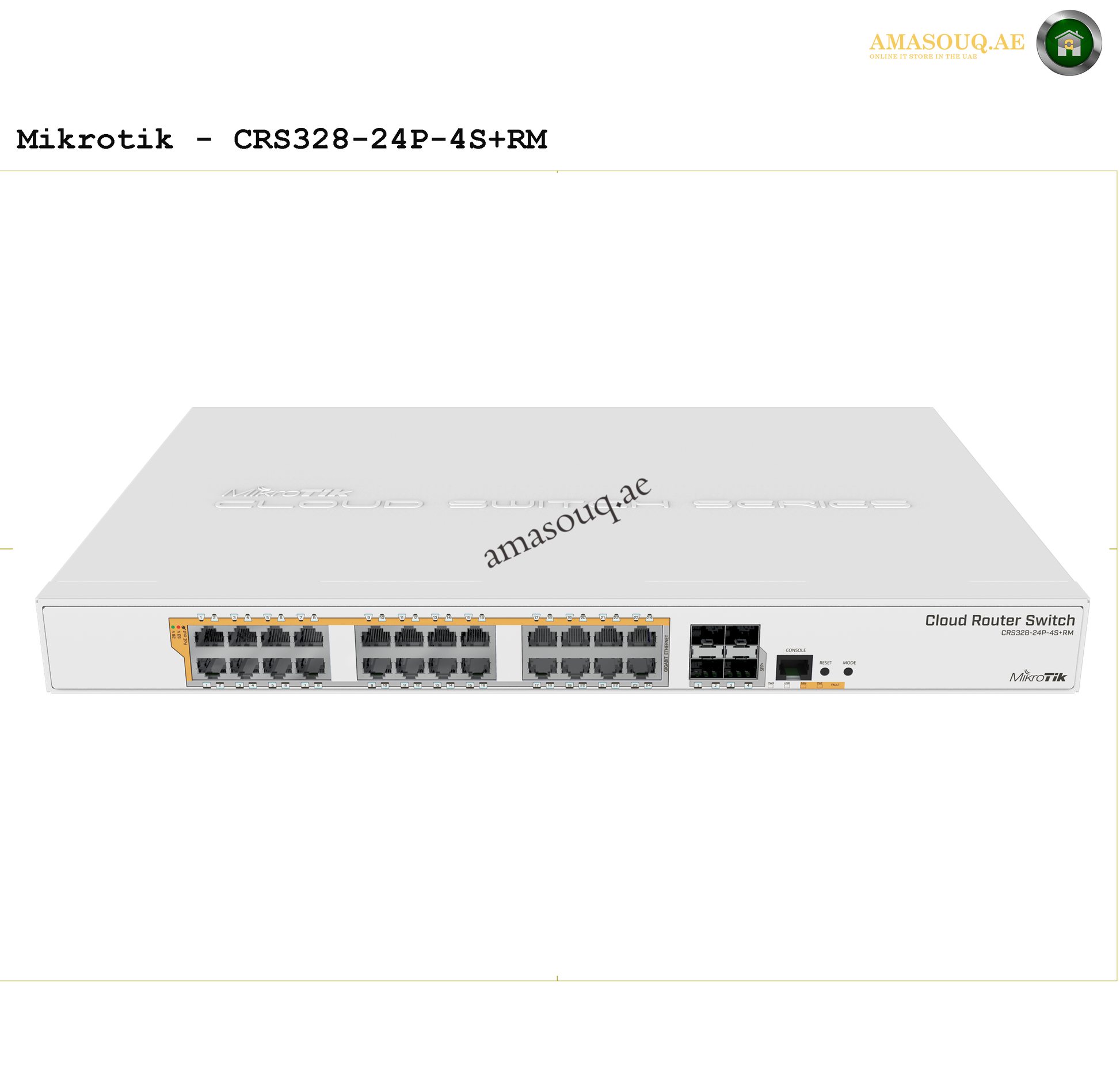 Mikrotik Cloud Router Switch CRS328-24P-4S+RM on AMASOUQ.AE - FRONT VIEW