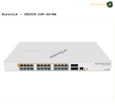 Mikrotik Cloud Router Switch CRS328-24P-4S+RM on AMASOUQ.AE - FRONT VIEW