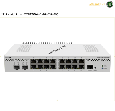 MikroTik CCR2004-16G-2S+PC Router | AMASOUQ.AE FRONT VIEW