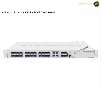Mikrotik CRS328-4C-20S-4S+RM router switch on AMASOUQ.AE FRONT VIEW