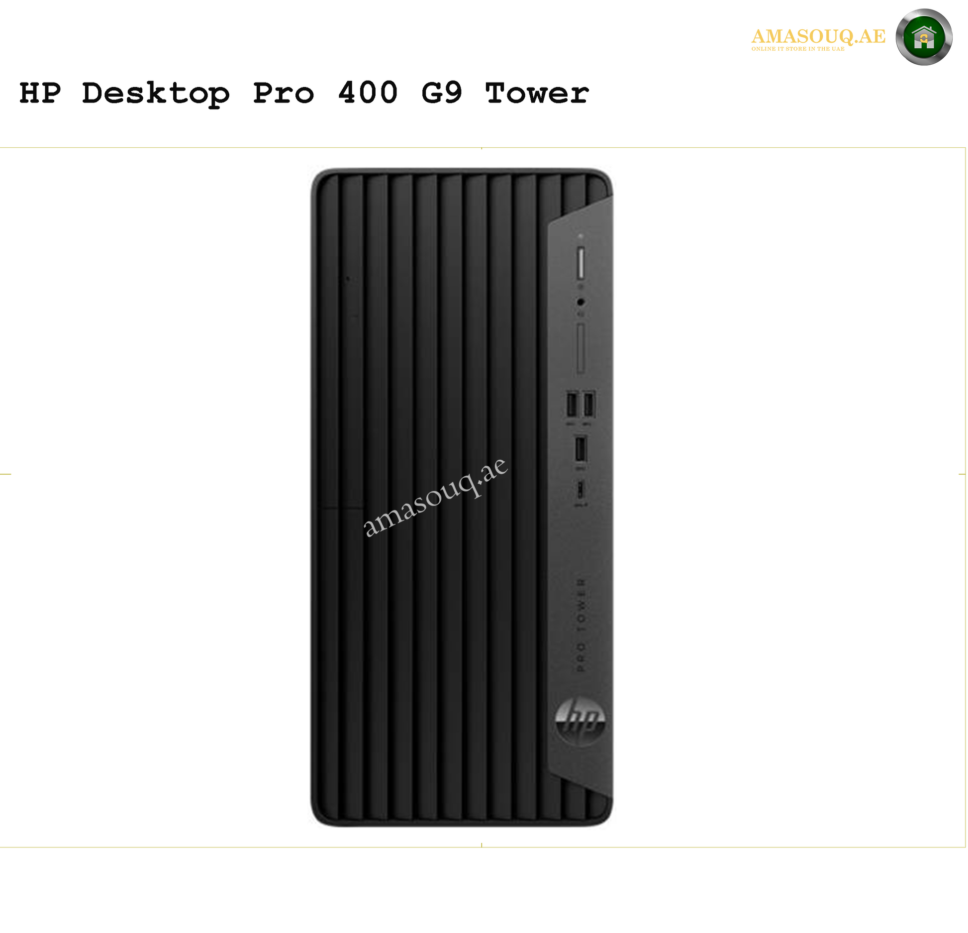 HP Pro 400 G9 Tower Desktop | AMASOUQ.AE FRONT VIEW