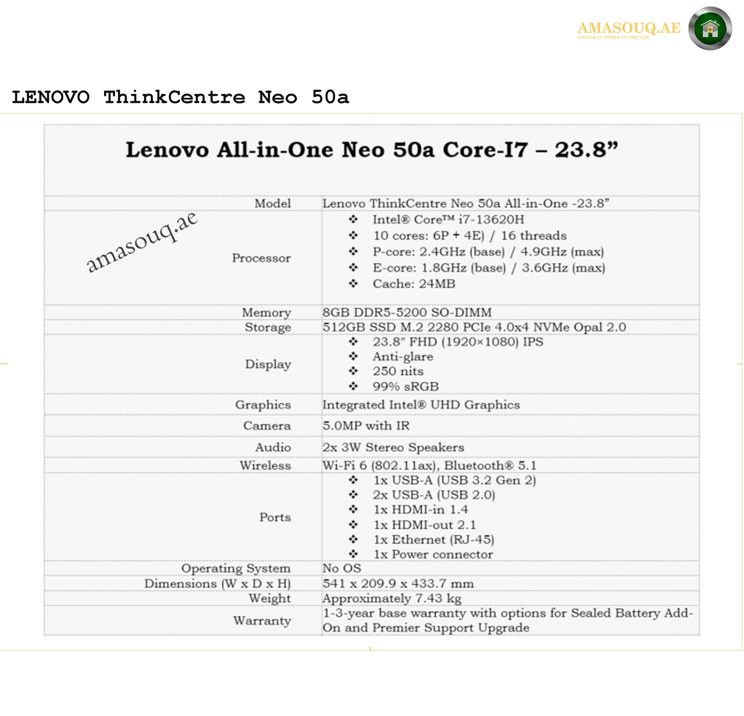 Lenovo ThinkCentre AIO - 50a - Gen5