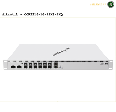 MikroTik CCR2216-1G-12XS-2XQ | AMASOUQ.AE - FRONT VIEW