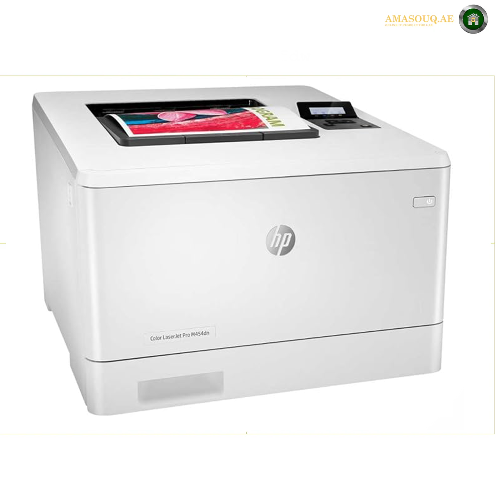 HP Color LaserJet Pro M454dn Printer, Double-Sided Printing & Built-in Ethernet (W1Y44A) White