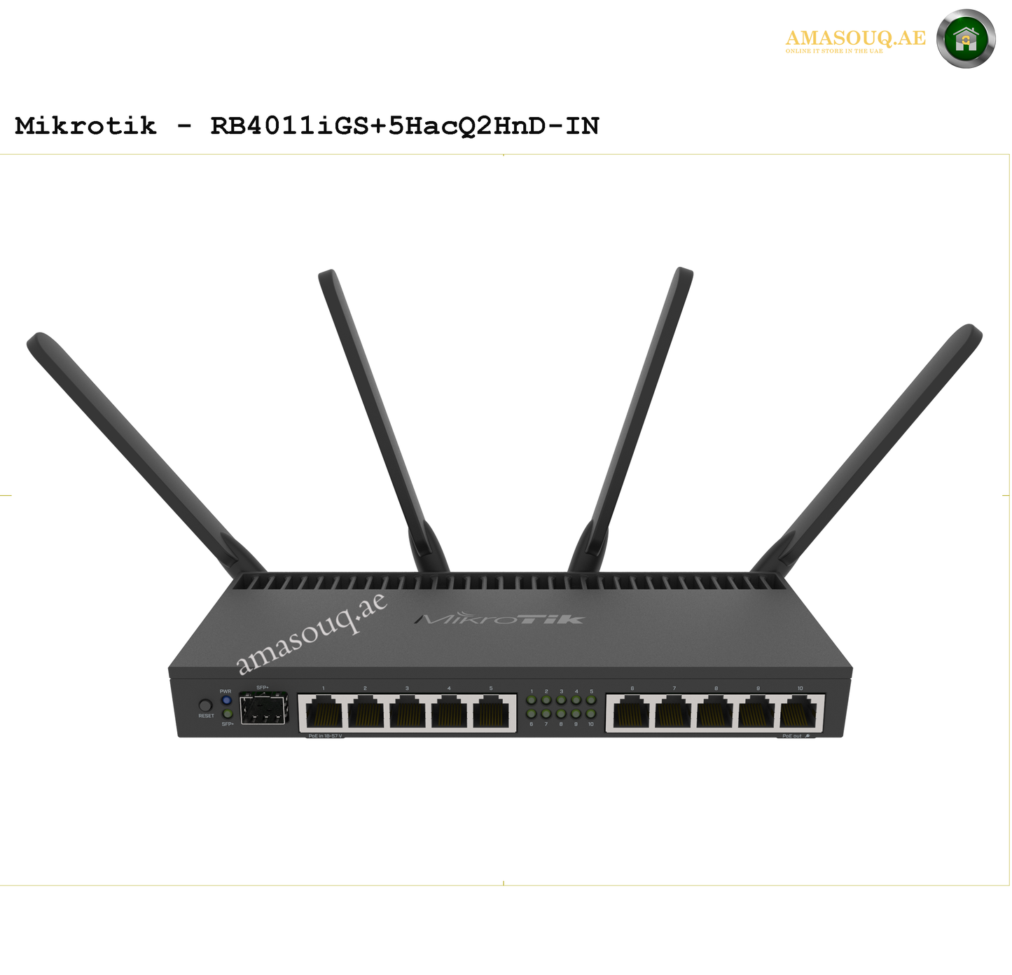 MikroTik RB4011iGS+5HacQ2HnD-IN | AMASOUQ.AE FRONT VIEW