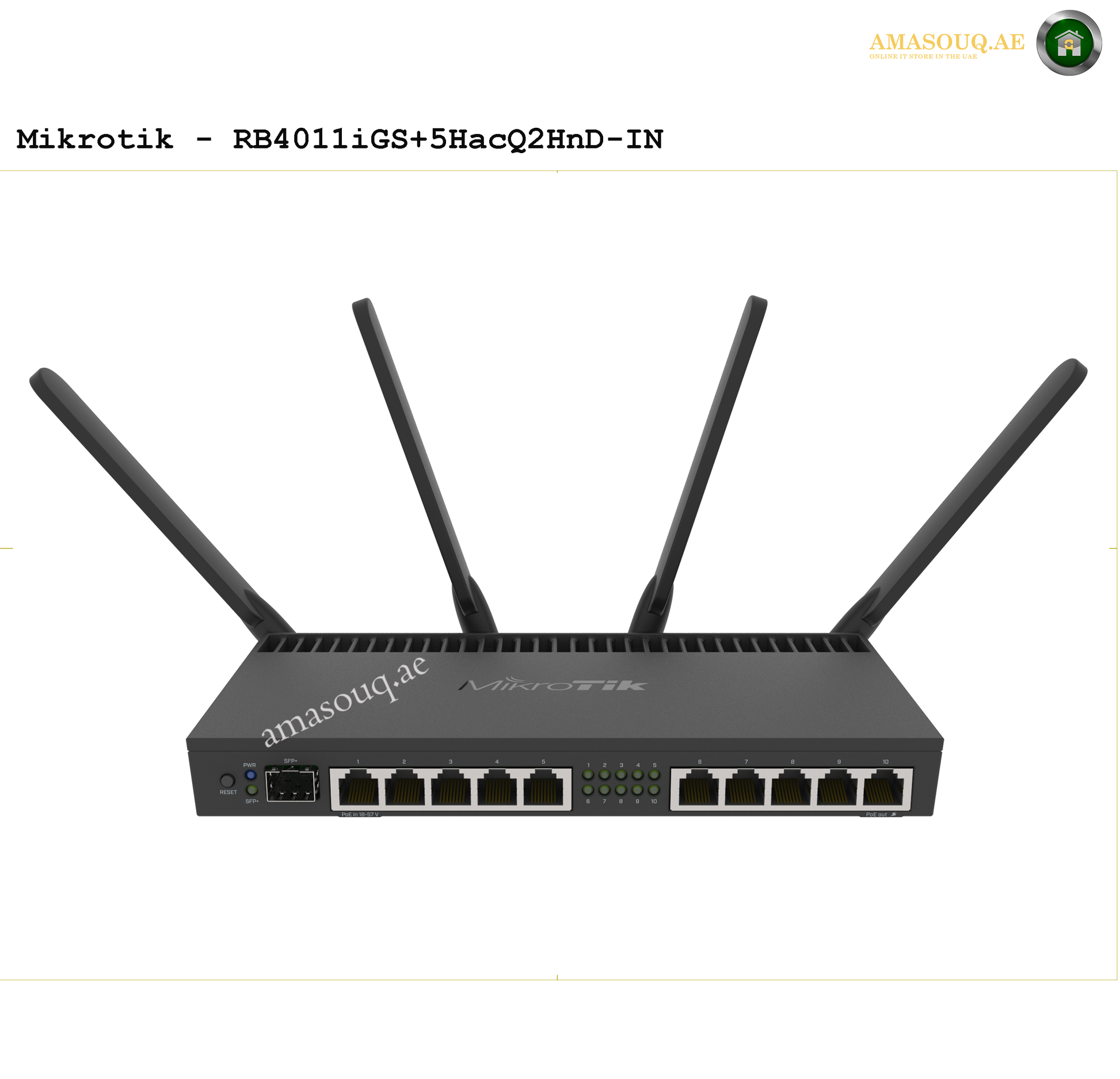 MikroTik RB4011iGS+5HacQ2HnD-IN | AMASOUQ.AE FRONT VIEW
