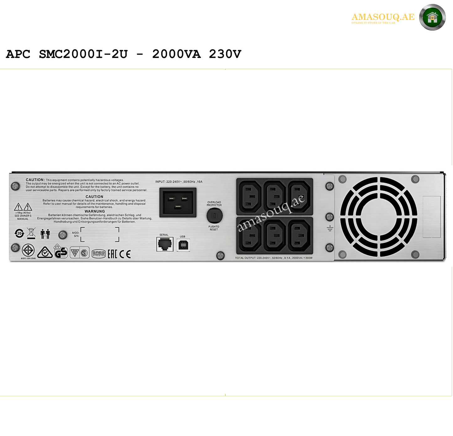 APC SMC2000I-2U  -  2000VA / 230V
