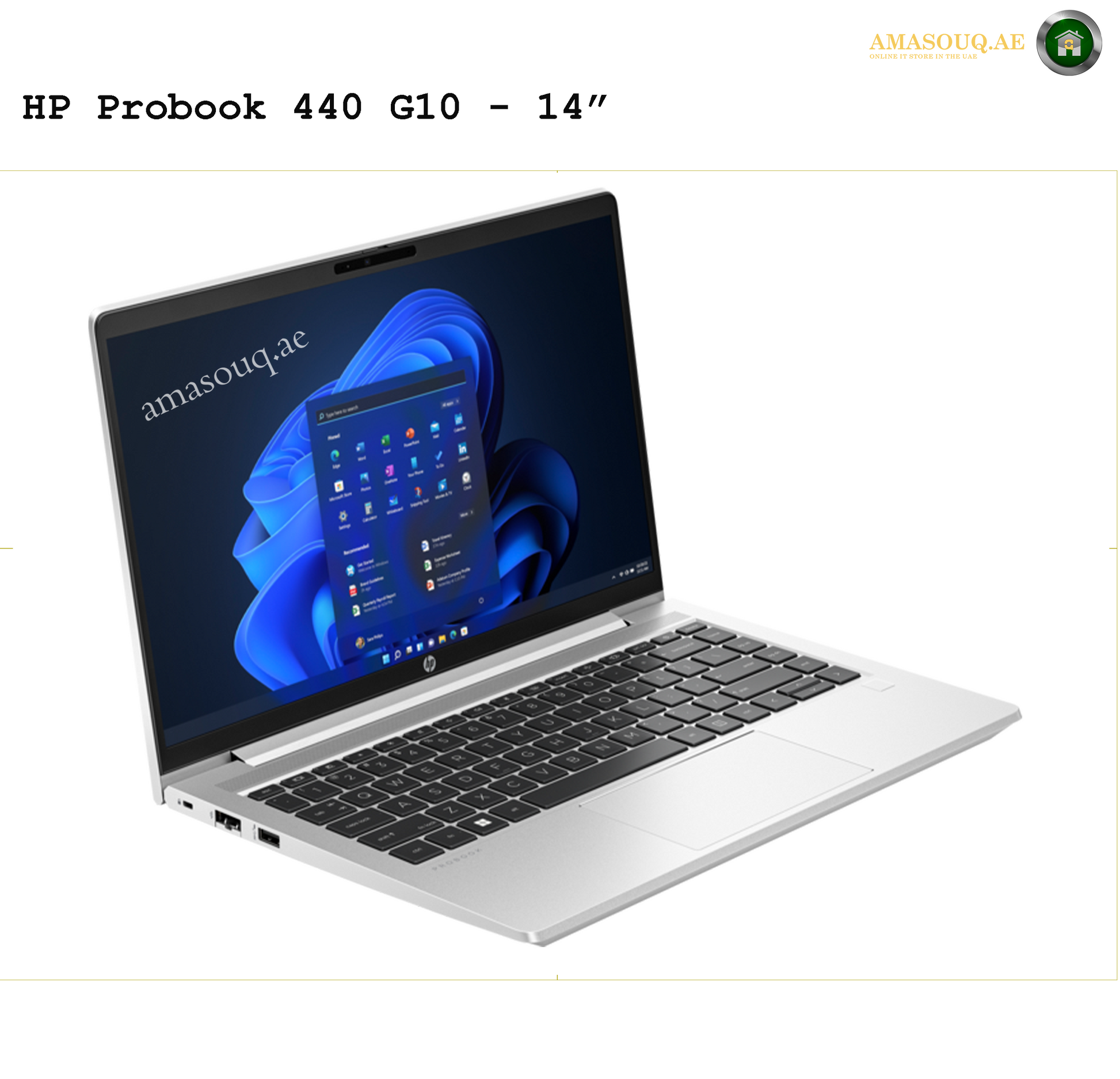 HP ProBook 440 G10 14-Inch Notebook – DOS | amasouq.ae side view