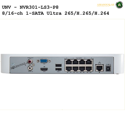 UNV NVR - 8 PoE - NVR301-08LS3-P8