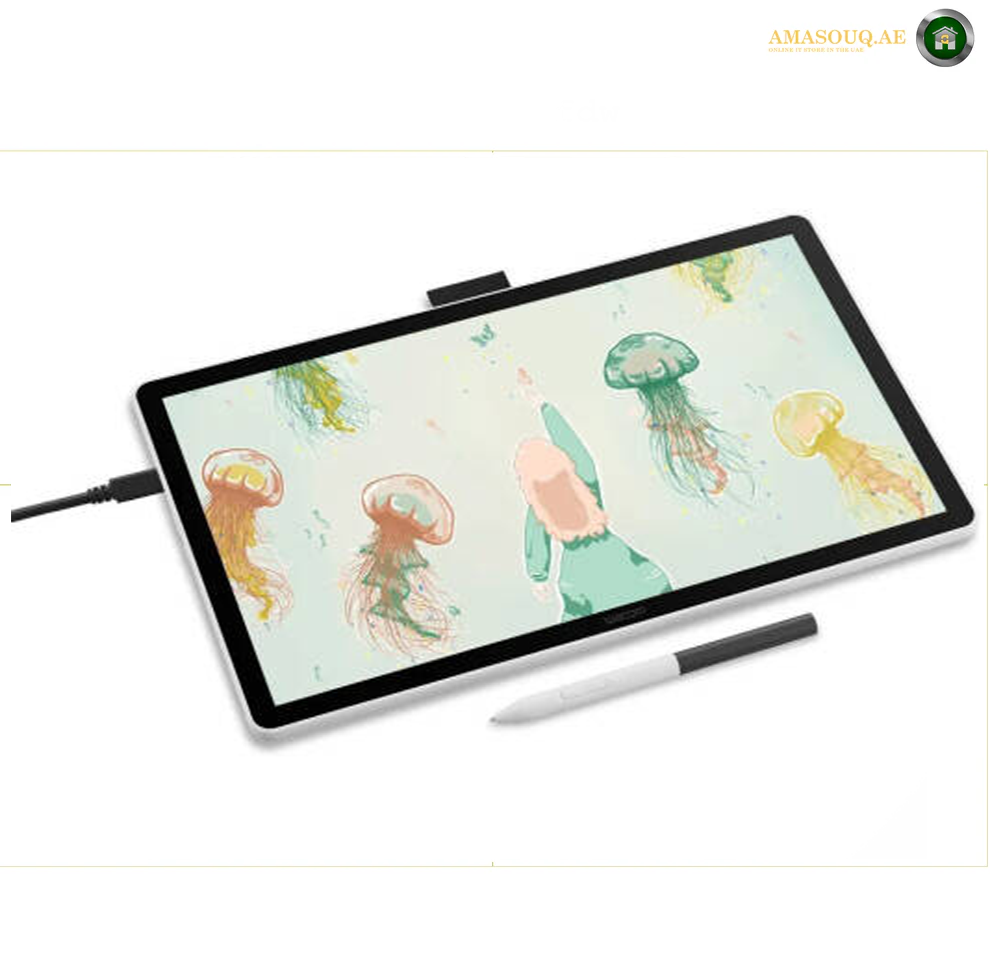 Wacom One Creative Pen Display Tablet, 14″ Full HD Screen, Battery-Free Pen, USB-C/HDMI Connectivity, ExpressKeys, Ideal for Drawing, Sketching & Digital Content Creation, White | DTC141W0