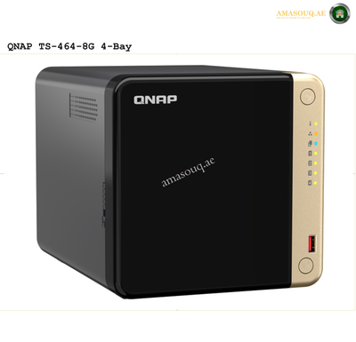 QNAP TS-464-8G 4-Bay desktop NAS, Intel® Celeron® - QNAP 4-Bay NAS, Intel Celeron N5105/N5095 CPU, 8 GB DDR4 Memory, 4 x 3.5-inch SATA 6Gb/s, PCIe Slot, USB 3.2 Gen 2 (10Gbps) Port, 90W PSU | TS-464-8G
