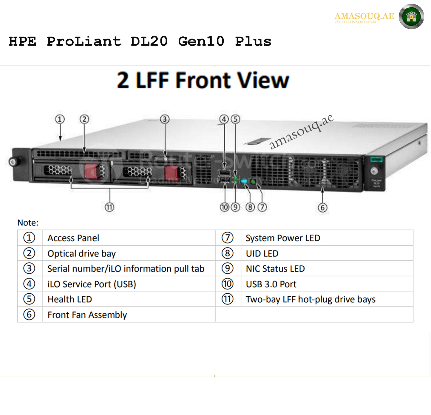 HPE ProLiant DL20 Gen10 Plus Server | AMASOUQ.AE 3
