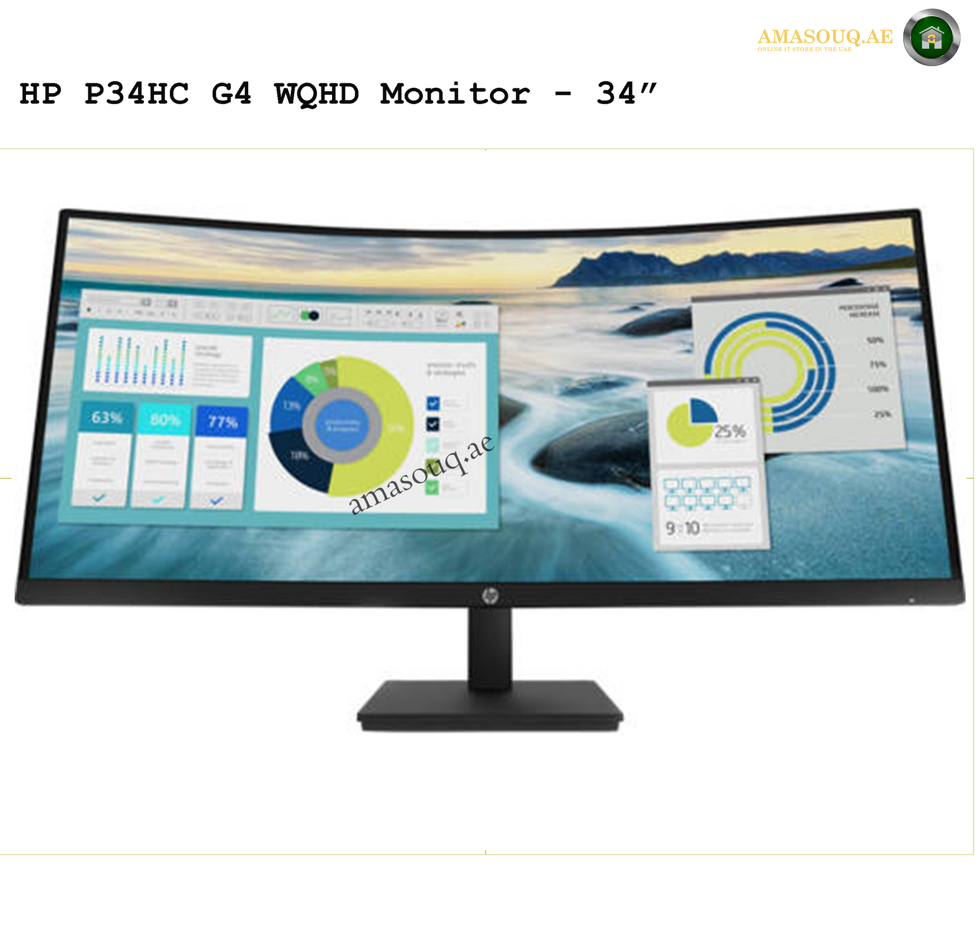 HP P34hc G4 - 34" | AMASOUQ.AE FRONT VIEW