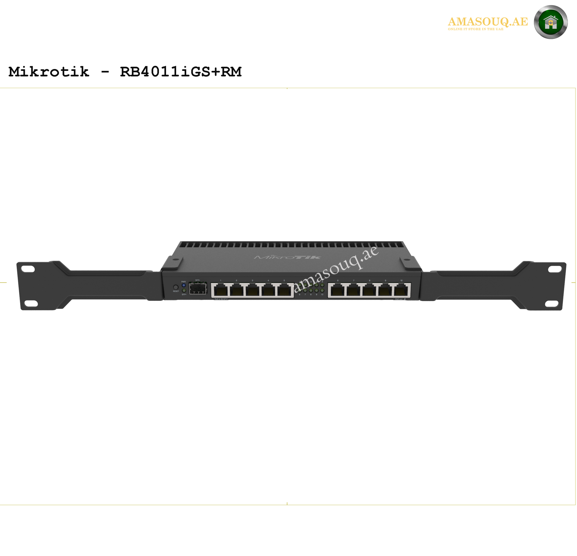 MikroTik RB4011iGS+RM | AMASOUQ.AE FRONT VIEW 1