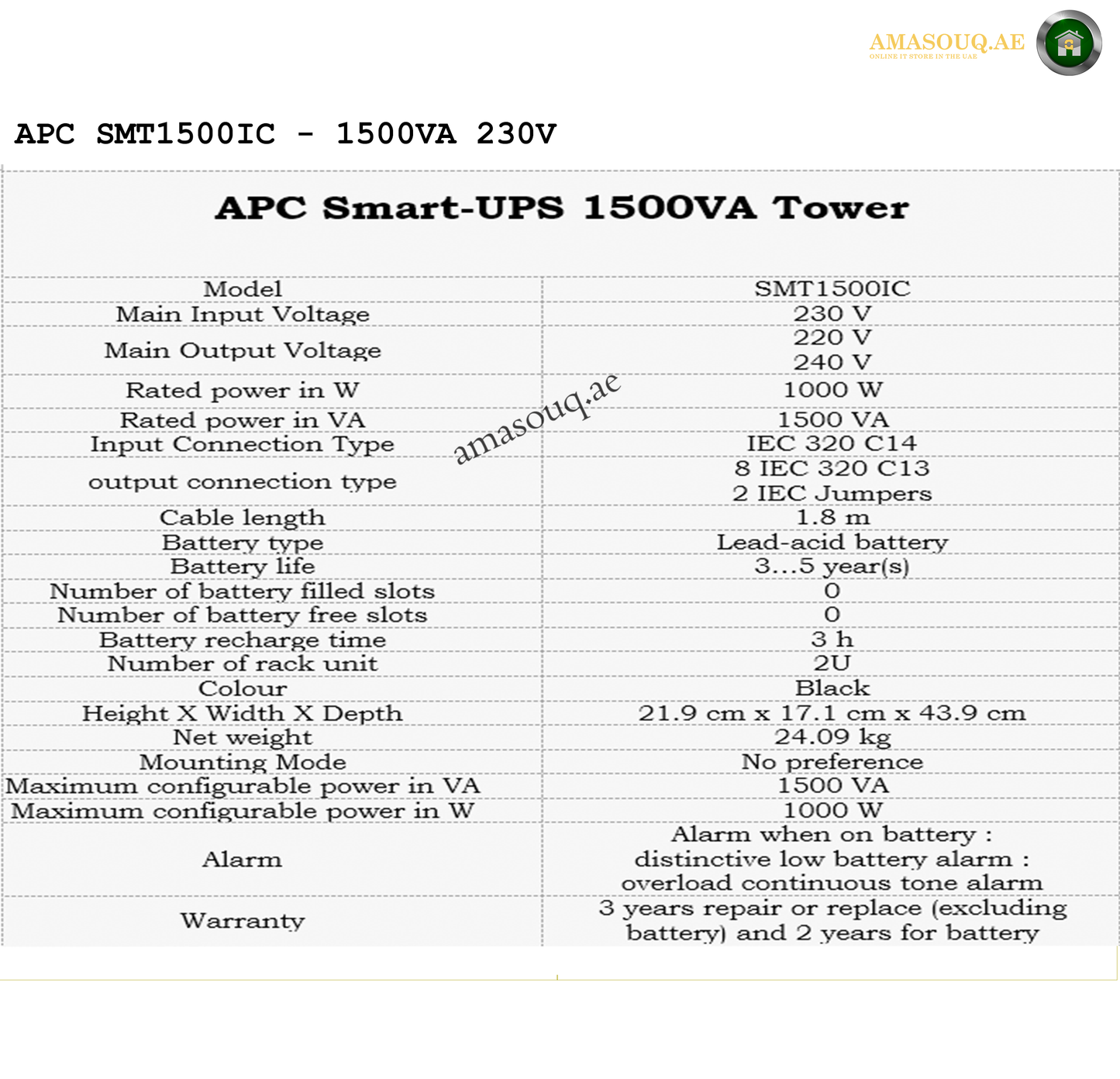 APC SMT1500IC - 1500VA / 230V