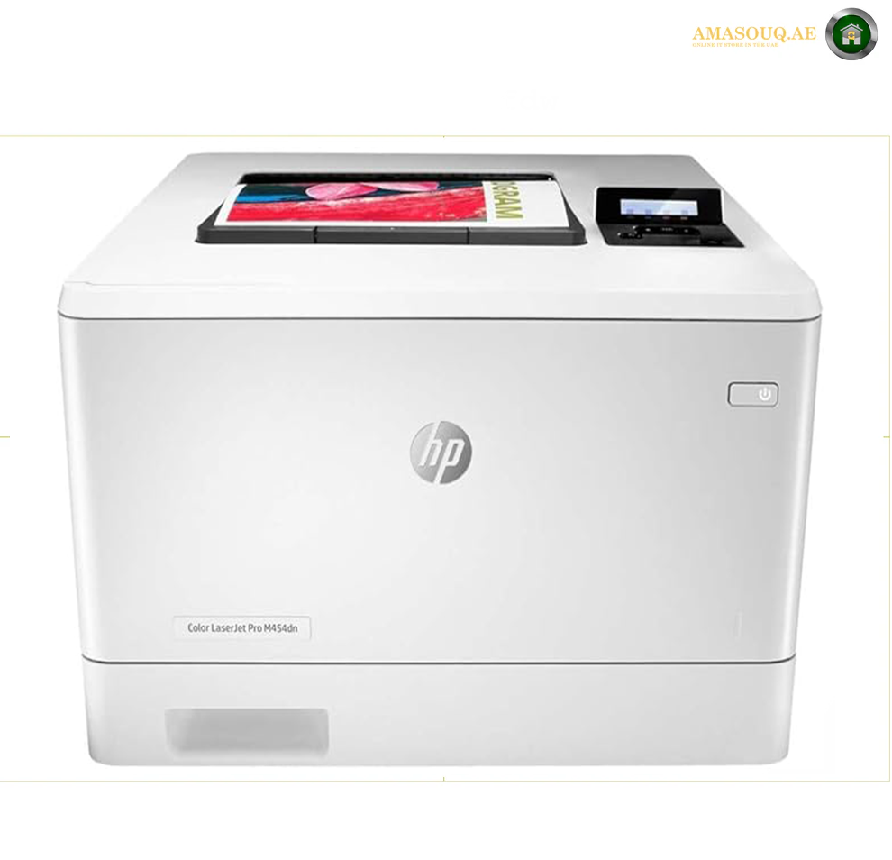 HP Color LaserJet Pro M454dn Printer, Double-Sided Printing & Built-in Ethernet (W1Y44A) White