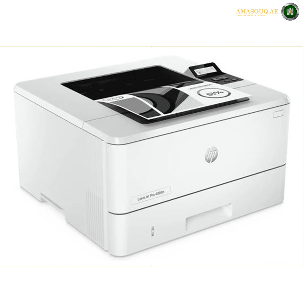 HP LaserJet Pro 4003n A4 Black and White Printer, Prints Up to 42/40 ppm, 1200 x 1200 dpi Resolution, Up to 900 Sheets Input Capacity, LCD Graphic Display, USB 2.0 / Ethernet | 2Z611A