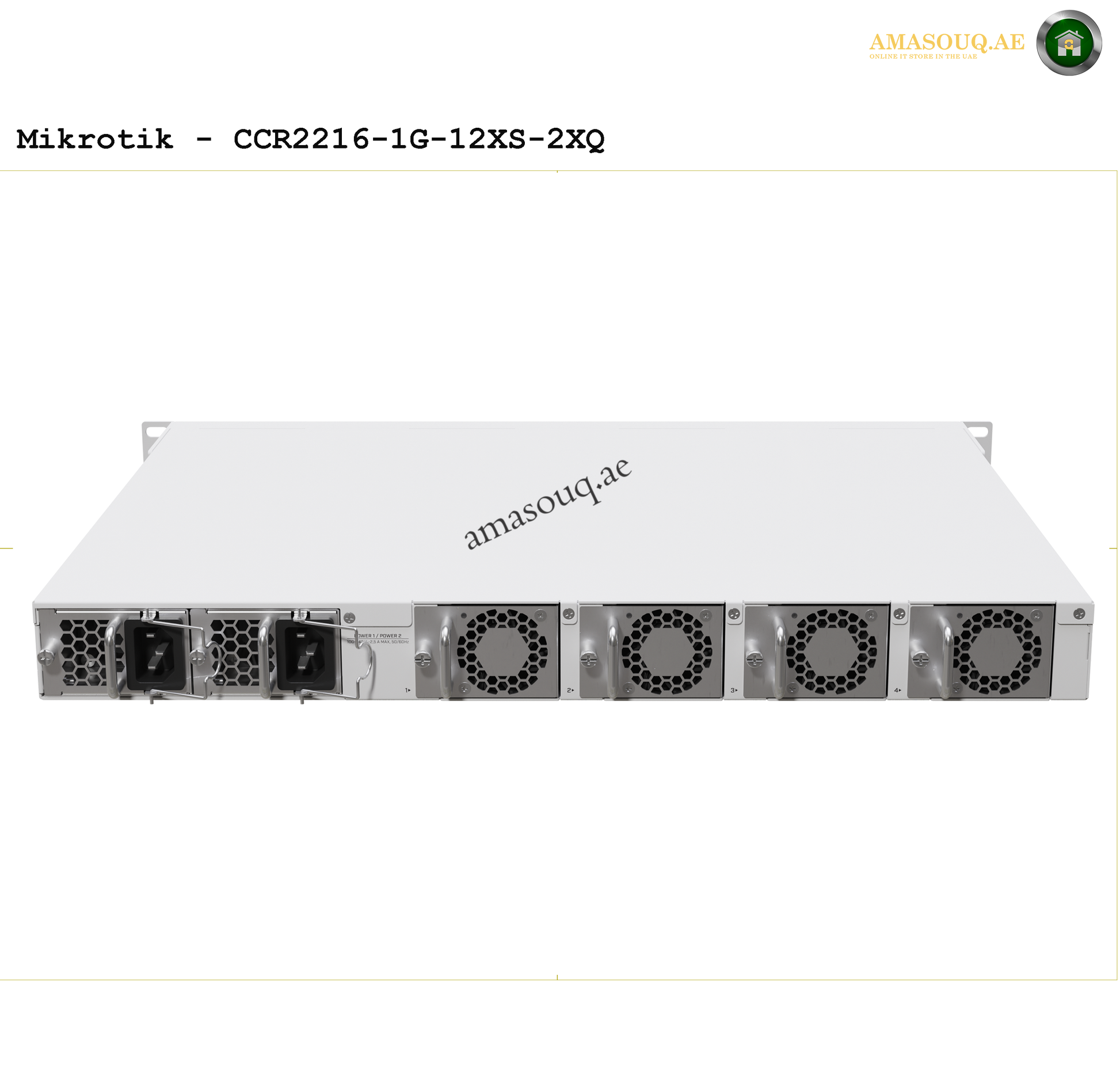 MikroTik CCR2216-1G-12XS-2XQ | AMASOUQ.AE - BACK VIEW