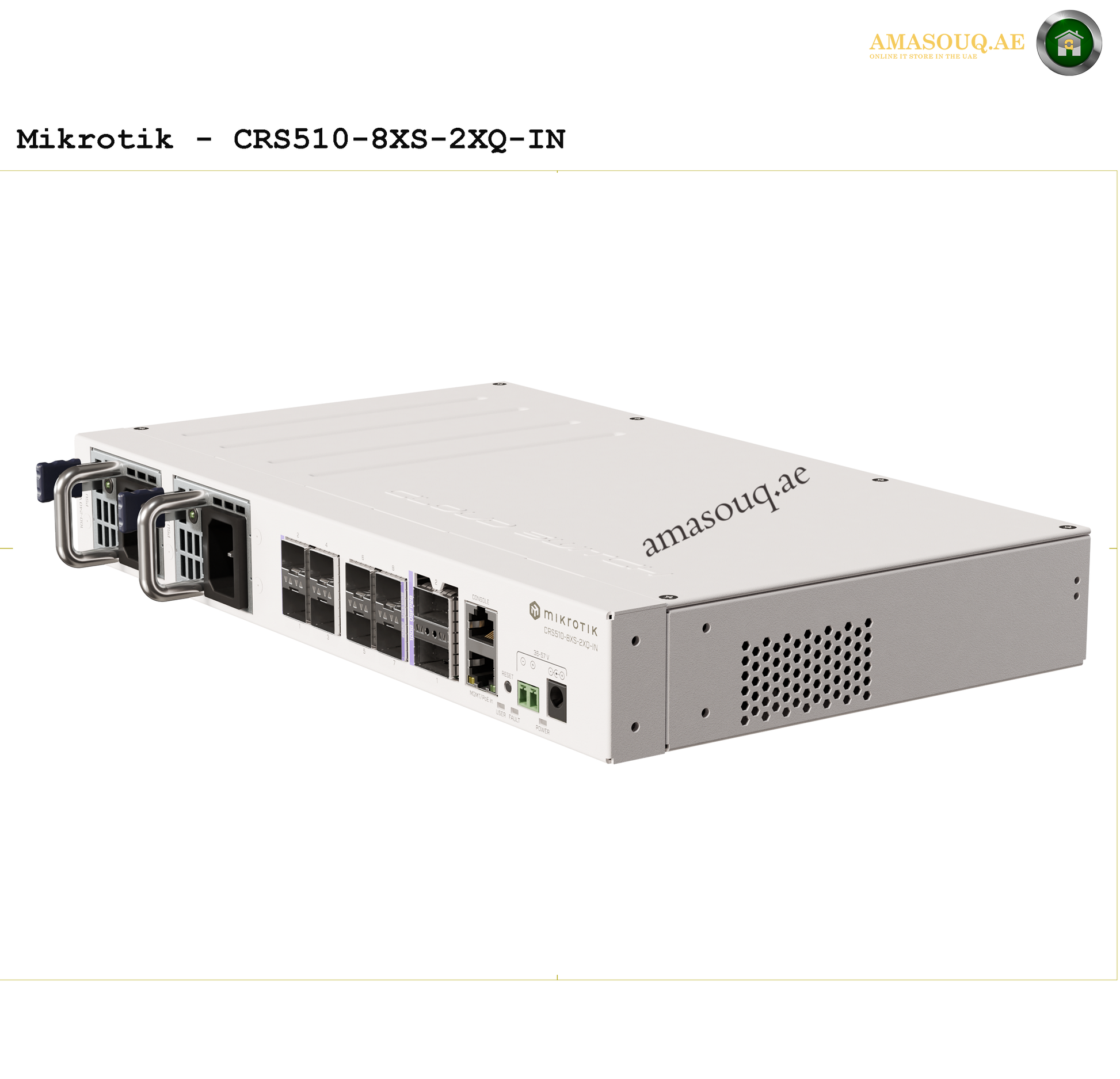 Mikrotik CRS510-8XS-2XQ-IN router at AMASOUQ.AE - side view