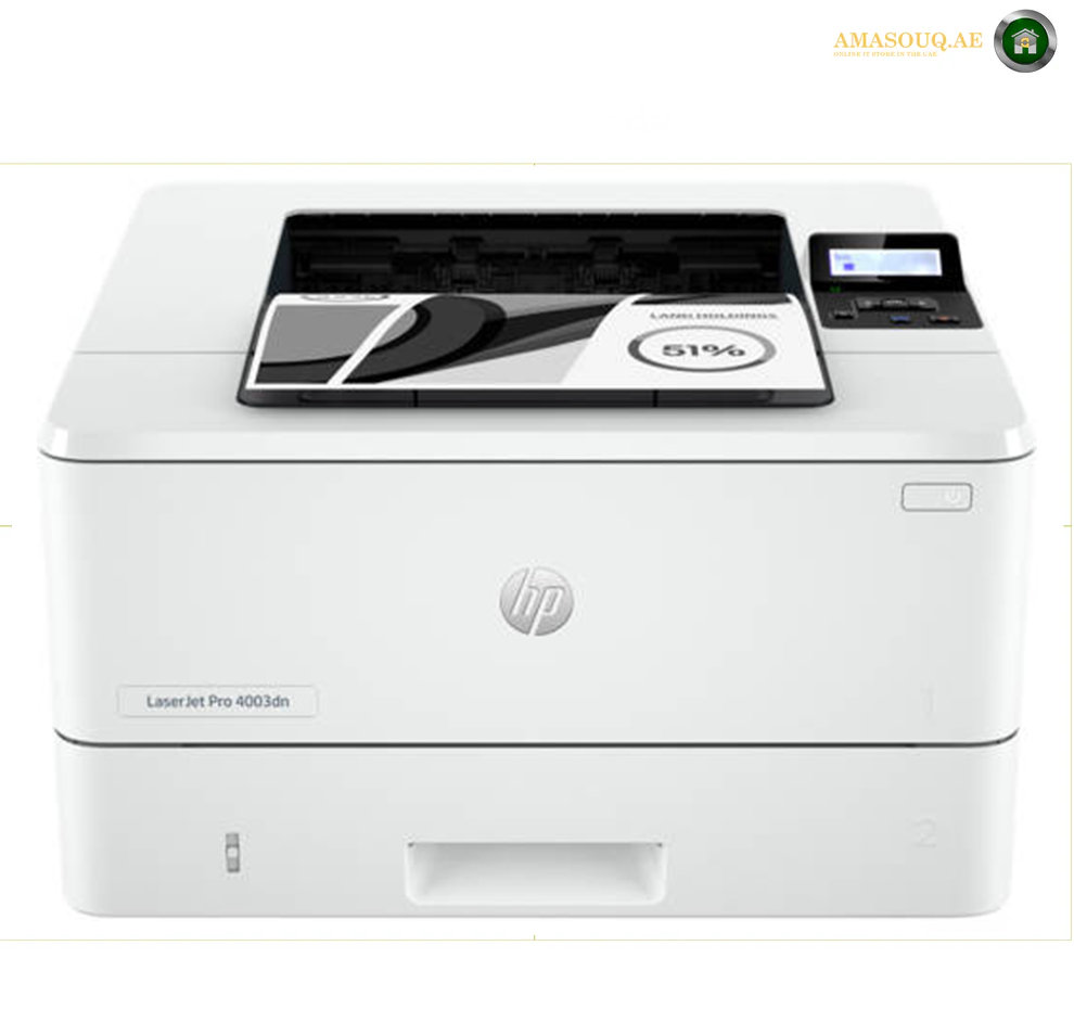 HP LaserJet Pro 4003dn Printer, 1200 x 1200 dpi Resolutions, Up to 40 ppm Preint Speed, LCD Graphic Display, 100 Sheet Multipurpose Tray 1, 250 Sheet Input Tray, USB / Ethernet | 2Z609A