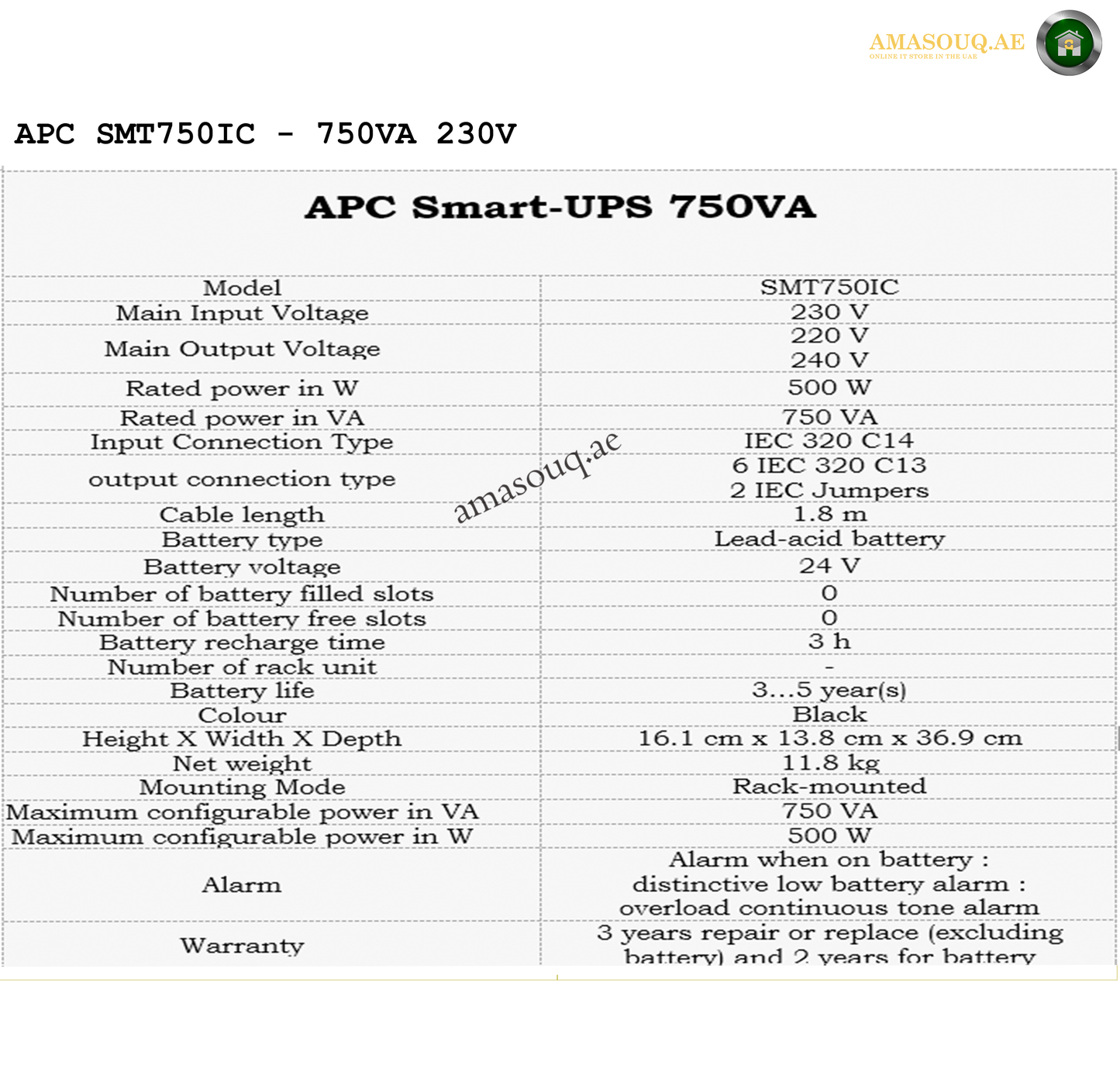 APC SMT750IC - 750VA / 230V