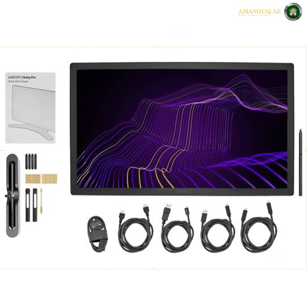 Wacom Cintiq Pro 27 Stand + USB Graphics Tablet, 4K 1ms Display 120Hz Refresh Rate, 98% DCI-P3 / 99% Adobe RGB, ExpressKeys Multi-Touch & Pen Control, 1x DP /HDMI, 2xUSB Type-C, Black | DTH271K0B-ST