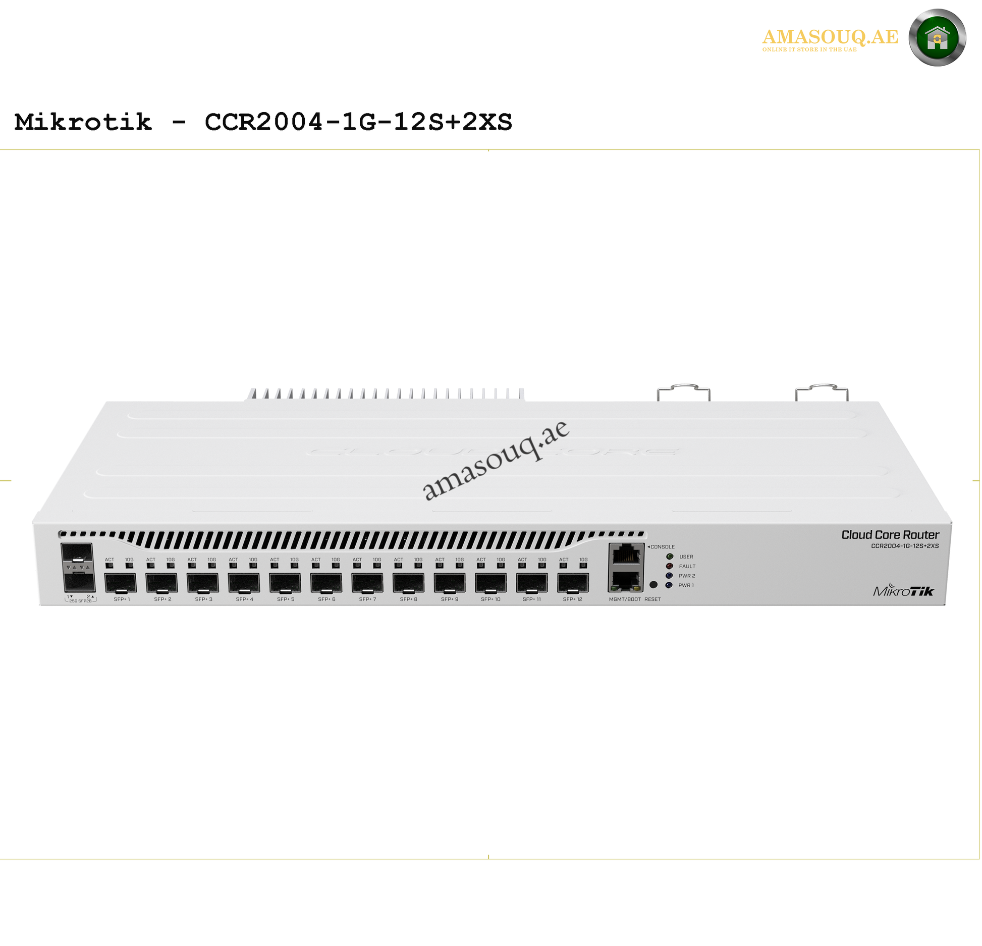 Mikrotik Cloud Core Router CCR2004-1G-12S+2XS | AMASOUQ.AE FRONT VIEW