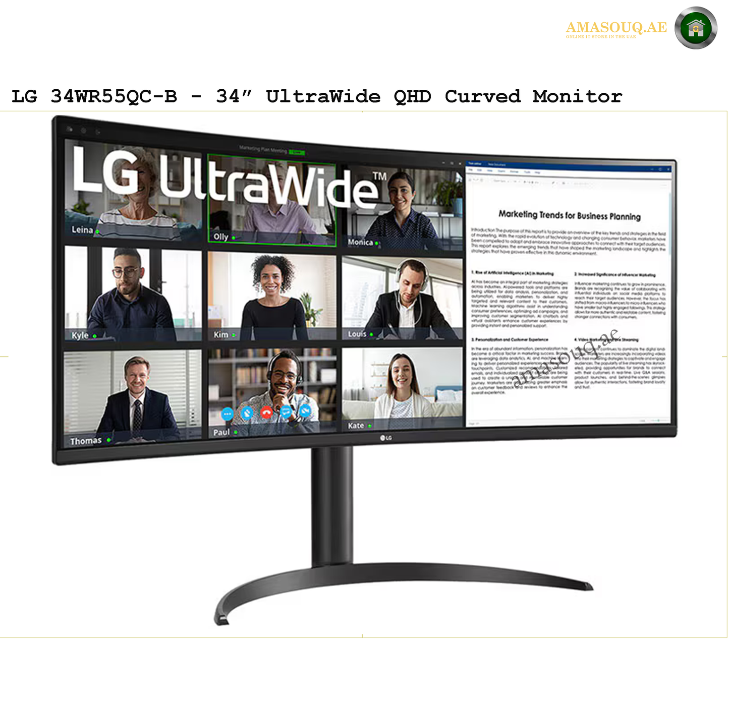 LG QHD UltraWide Curved Monitor  - LG 34WR55QC-B  / 34"