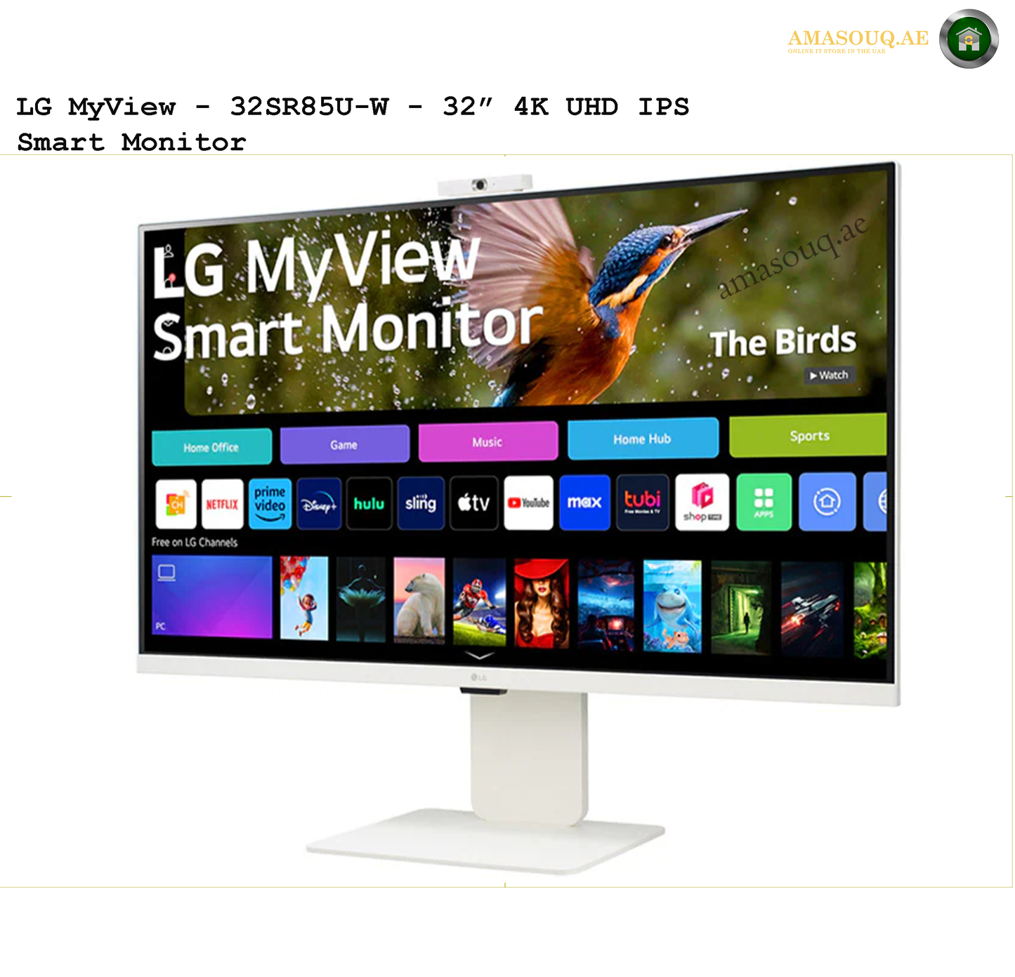 LG 4K UHD Smart Monitor, webOS - LG 32SR85U-W / 32"