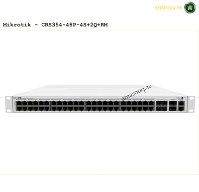 Mikrotik CRS354-48P-4S+2Q+RM network switch at AMASOUQ.AE front view