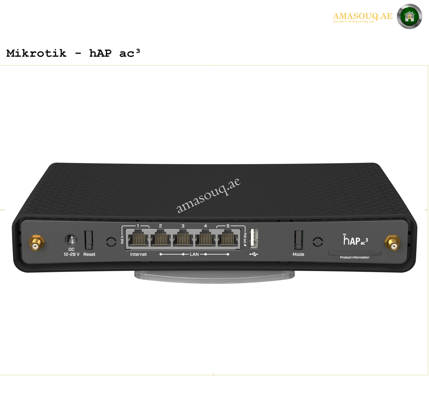 Mikrotik HAP ac3 router with antennas at Amasouq.ae back view 