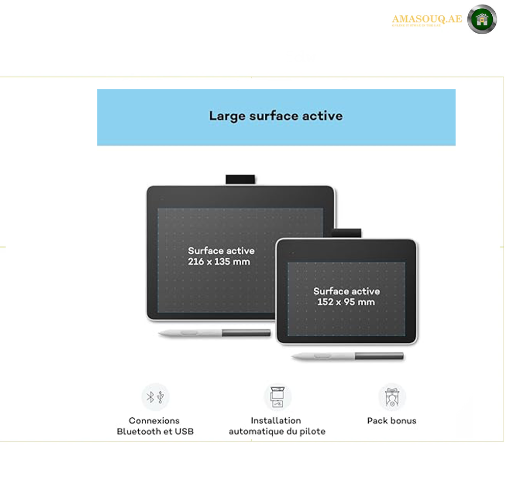 Wacom One Medium PenTablet, Bluetooth Connectivity for Windows, Mac, Chromebook and Android | CTC6110WLW1B