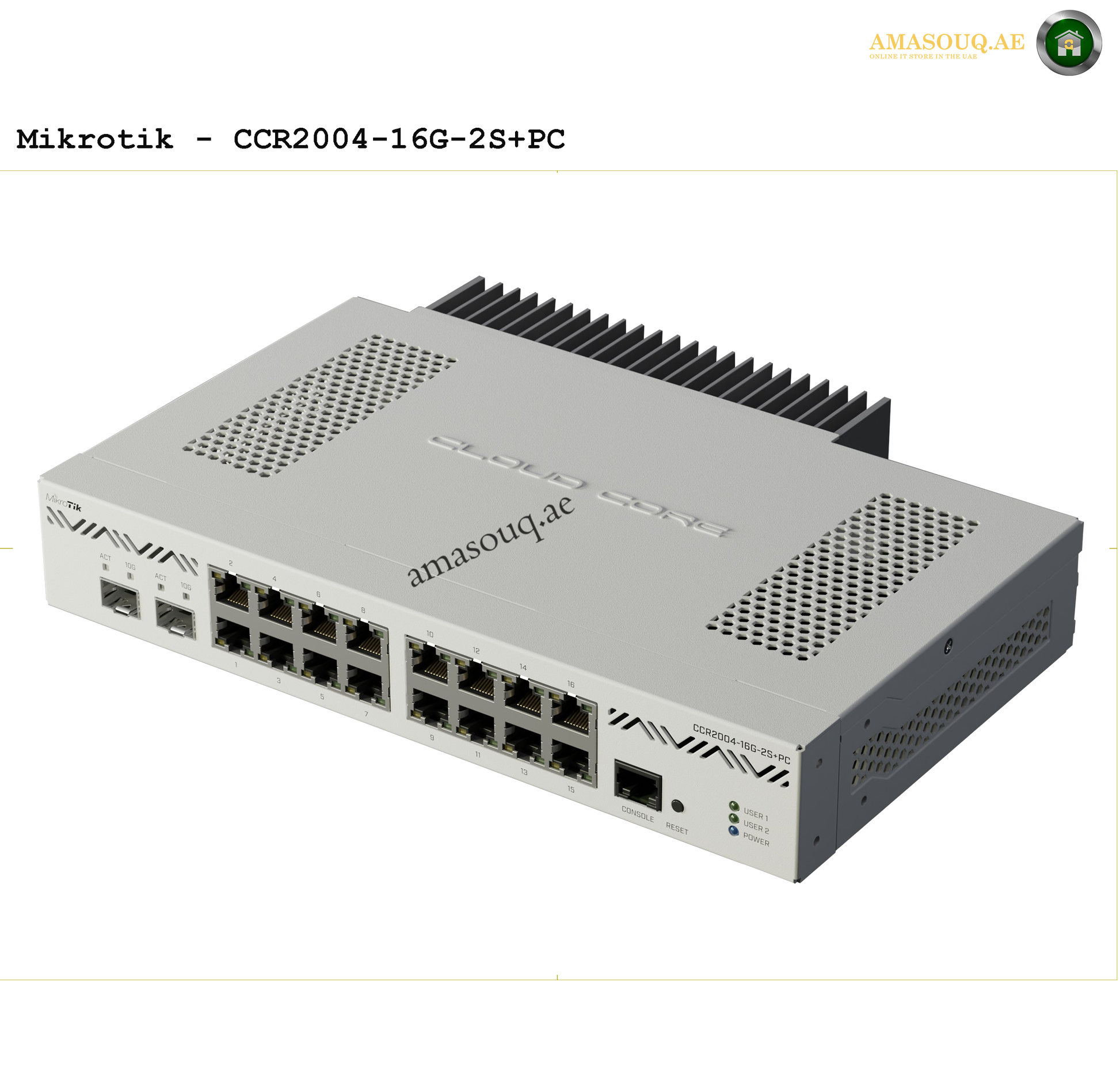 MikroTik CCR2004-16G-2S+PC Router | AMASOUQ.AE TOP VIEW