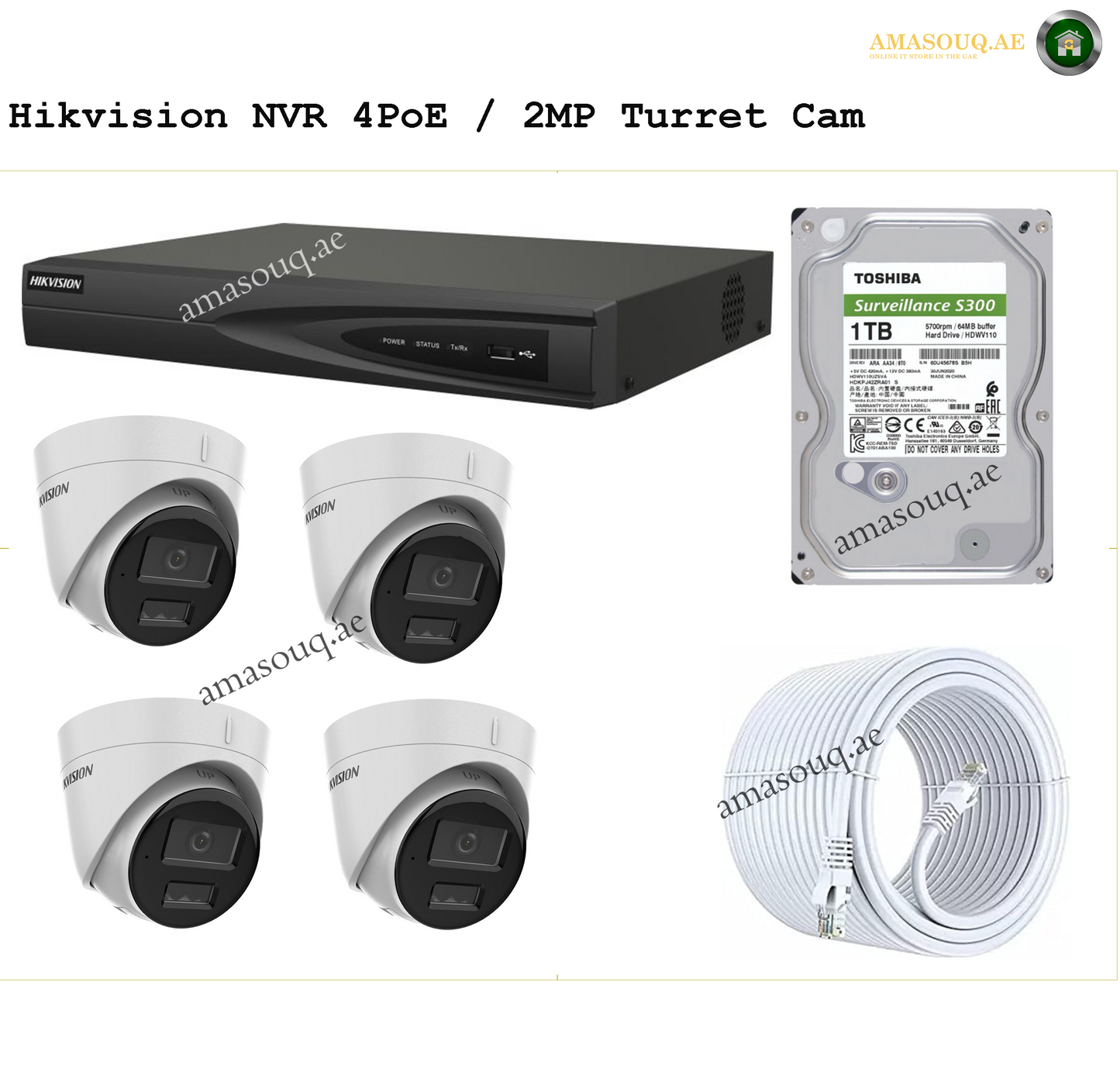 Hikvision - NVR 4PoE - 4 Turret CAM