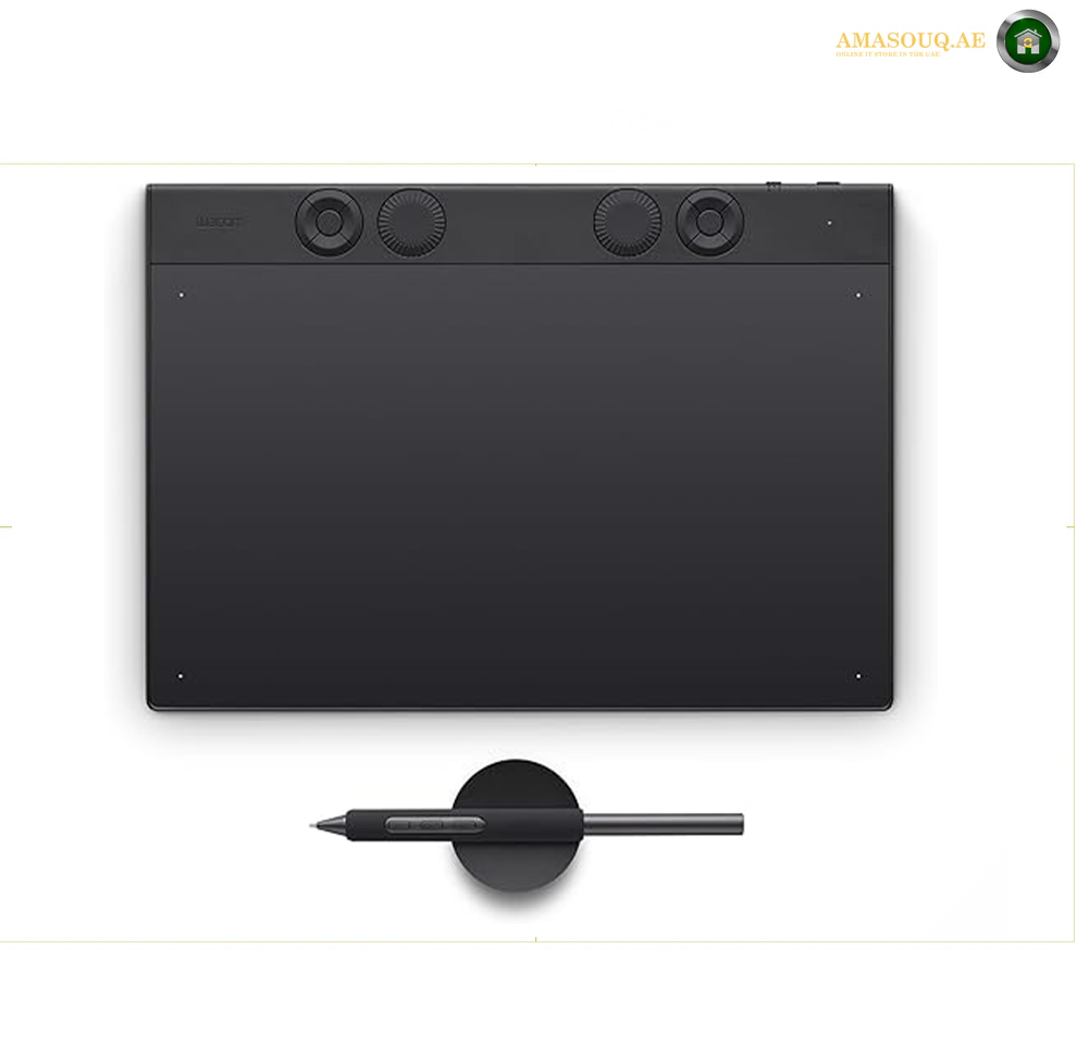 Wacom Intuos Pro Medium PTK-670 Drawing Tablet, Pro Pen 3 with 8192 Pressure Levels & Tilt Support, Bluetooth 5.3 & USB-C Connectivity, 10 ExpressKeys 2 Dials Multi-Device Pairing | PTK670K0B