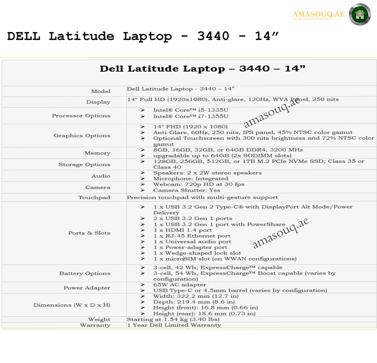 🖥️  Dell Latitude  Laptop 3440 - 14" - Ubuntu