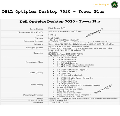 🖥️ DELL Optiplex 7020 Tower Plus – Ubuntu Linux