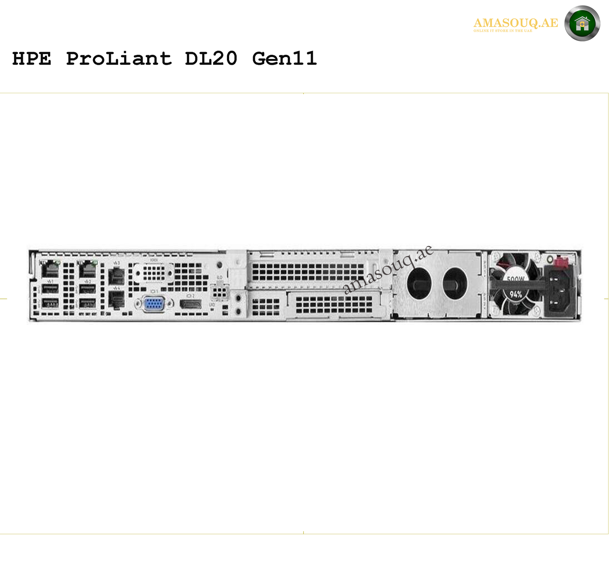 HPE ProLiant DL20 Gen11 Server | AMASOUQ.AE BACK VIEW