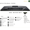 Dell P3225DE HDMI DisplayPort USB and RJ45 ports. A technical product diagram showing the back view of a Dell Pro 32 Plus Monitor (P3225DE) with numbered callouts and text detailing included cables and port functions such as DisplayPort, USB-C, USB Type-A, RJ45 Ethernet, HDMI, and soundbar slots.