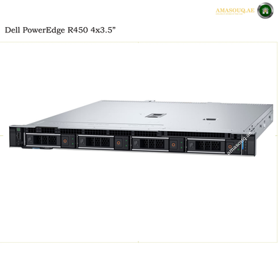 Dell PowerEdge R4450 4U 3.5-inch server chassis shown from a front-three-quarter angle on a white background, with text reading 'Dell PowerEdge R4450 4x3.