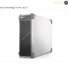 Dell PowerEdge T160 3x3.5" tower server computer with a brushed silver metal chassis, black front grille, and gray protective corner bumpers, shown on a white background with a watermark.