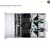 Top-down view of a Dell PowerEdge R760xs server chassis showing internal components, drive bays, and cooling fans on a white background.
