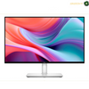 Dell S2425HSM 23.8 inch FHD IPS monitor front view.  Dell computer monitor with a slim black bezel and a silver stand, displaying a colorful abstract wave wallpaper on a white background.