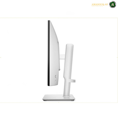 Dell S2425HSM monitor side view white computer monitor with a slim bezel and matching stand, shown from a side profile view against a plain white background.