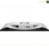 Dell S2425HSM rear HDMI ports . The rear view of a white and black computer monitor stand against a white background, showing ports and ventilation grilles.