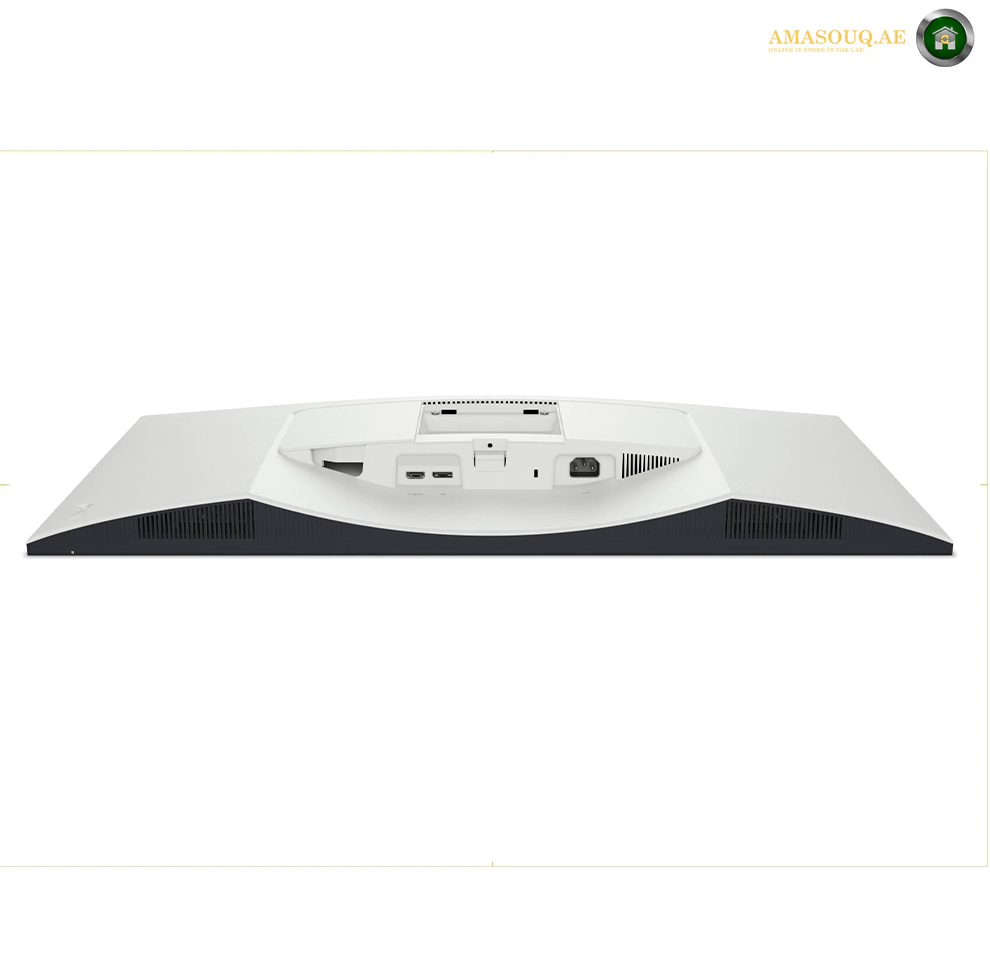 Dell S3225QS 32-inch 4K UHD 120Hz Monitor Port View. The back view of a white computer monitor with multiple ports on the rear panel, set against a plain white background.