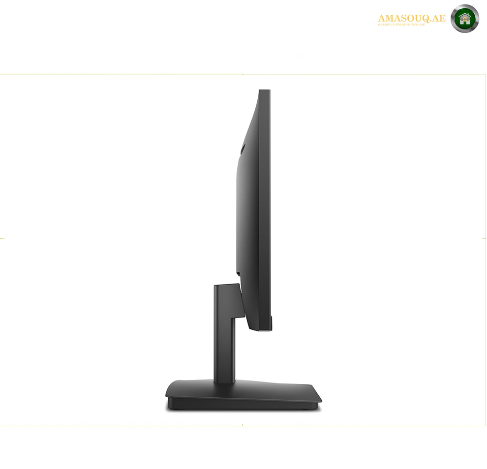 Dell SE2225HM 21.5" FHD VA Monitor . A black computer monitor shown from a side profile view against a plain white background.