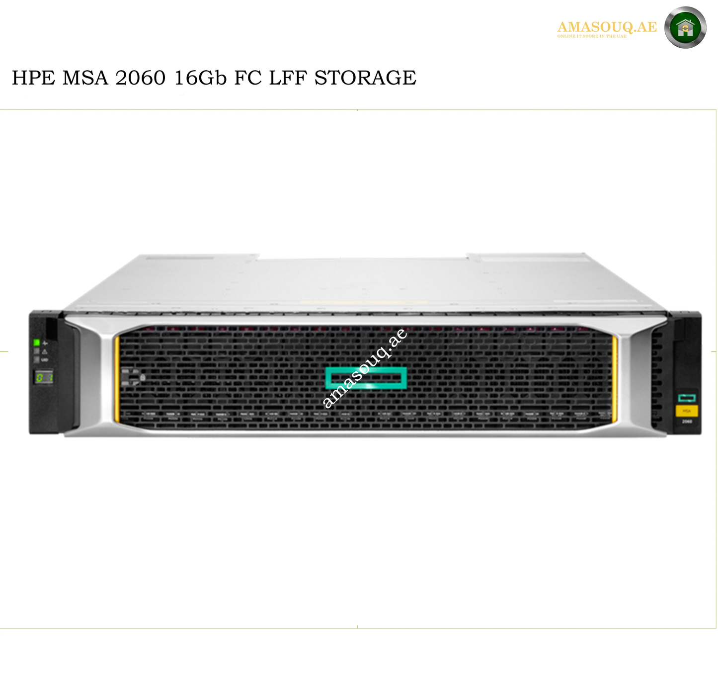 HPE MSA 2060 16Gb FC LFF Storage server shown from the front on a white background, with HPE branding visible on the front panel.