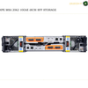 HPE MSA 2062 10GbE iSCSI SFF STORAGE server shown from the front, featuring a silver chassis with orange and yellow accents, black cooling fans, and multiple front and rear ports, on a white background with text overlay.