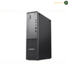 A Lenovo ThinkCentre desktop computer tower in black, shown from a three-quarter angle on a white background with a thin light-gray border.